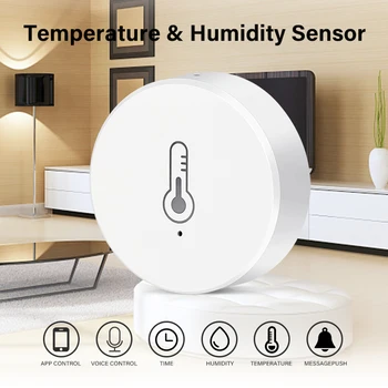 Датчик температуры White Tuya Датчик температуры и влажности для всего дома Беспроводная связь с умным домом - Изображение 2  
