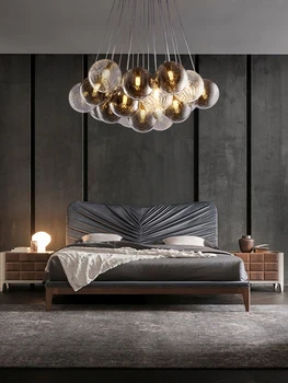Современный свет роскошная светодиодная люстра для гостиной, столовая, итальянское стекло, дизайнерская двухуровневая люстра для спальни, виллы - Изображение 2  