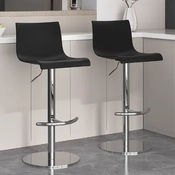 Кофейня Стальные барные стулья Табурет Дизайн гостиной Белый стульчик для кормления Nordic Поворотный табурет haut pour cuisine Барная мебель - Изображение 2  