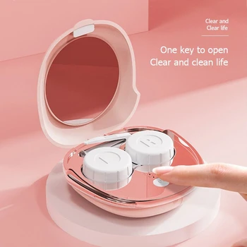2X Автоматический ультразвуковой очиститель, стиральная машина, коробка для очков, линз, машина для чистки контактных линз, Розовый - Изображение 2  