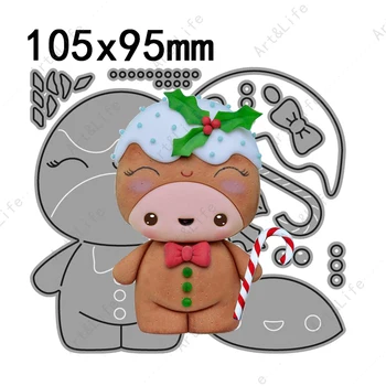 2023 Новые Металлические Режущие Штампы Gingerbread Man Рождественские Открытки Трафареты Для Изготовления Бумажных Открыток Для Скрапбукинга Craft Embossing Cut Die - Изображение 2  