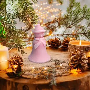 Рождественские восковые формы, форма из смолы в виде снеговика для самодельных свечей, формы для литья из эпоксидной смолы, силиконовые формы для рождественских свечей для домашней вечеринки - Изображение 2  