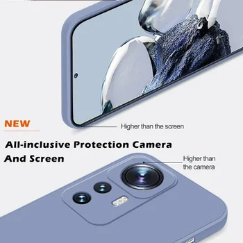 Квадратный Жидкий Силиконовый Чехол Для Телефона Xiaomi Mi 12T 12 T Pro Mi12T Pro Камера Защитный Мягкий Тонкий Чехол Для Xiaomi 12T Pro Case - Изображение 2  