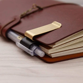 Петля для ручки Traveler Notebook Кожаный держатель для ручек с зажимом из нержавеющей стали 4 шт. - Изображение 2  