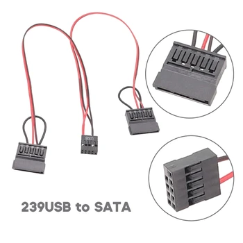 Высококачественный ПВХ 239 USB-кабель питания для материнских плат Itx, от USB 9pin до 2,5-дюймового ноутбука, Запчасти для ремонта, Прямая поставка - Изображение 2  