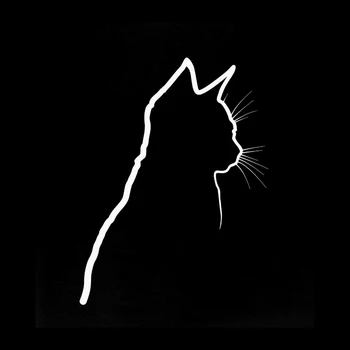 Наклейка FUYOOHI Shadow Cat Котенок Животное Домашнее Животное Виниловая наклейка на автомобиль Черная Белая наклейка KK - Изображение 2  