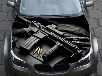 Наклейка на капот автомобиля, оберточная наклейка, оружие, пистолет, винтовка, винил, наклейка, графика, наклейка на грузовик, графика грузовика, наклейка на капот СВОИМИ руками - Изображение 2  