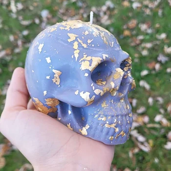 Силиконовая форма для свечи в форме 3D черепа, инструмент для выпечки шоколадного торта 