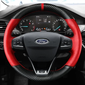 Изготовленная на Заказ Крышка Рулевого Колеса Автомобиля 100% Подходит Для Ford Focus 4 2019 2020 Fiesta 17-19 Tourneo 2018 2019 Новые Автомобильные Аксессуары Focus - Изображение 2  