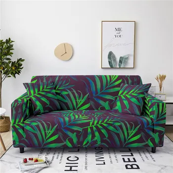 Чехол для дивана в тропической тематике, зеленые пальмовые листья, чехол для дивана, чехол для женщин, мужчин, Нескользящий Моющийся чехол для мебели из полиэстера, декор - Изображение 2  