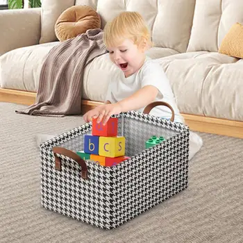 Ящик для хранения ткани Шкаф для хранения Декоративный Прочный Складной прямоугольный ящик для хранения ткани С ручками для организации - Изображение 2  