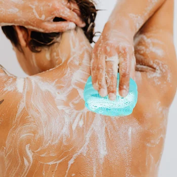 Силиконовая щетка для ванны, унитаза, мытья волос, тела, губка для душа, массажер - Изображение 2  