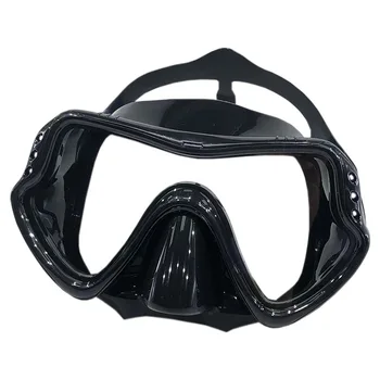 Маска для дайвинга, силиконовое зеркало для лица в большой оправе, дыхательная трубка, Полностью сухая маска для подводного плавания, Очки для взрослых мужчин и женщин - Изображение 2  